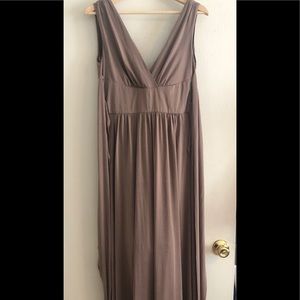 Max and Cleo for BCBG Taupe evening gown